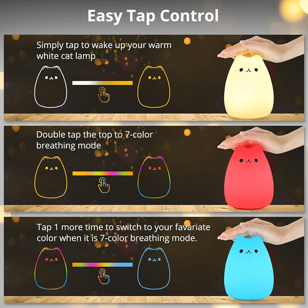 GlowCat Silicone Night Light