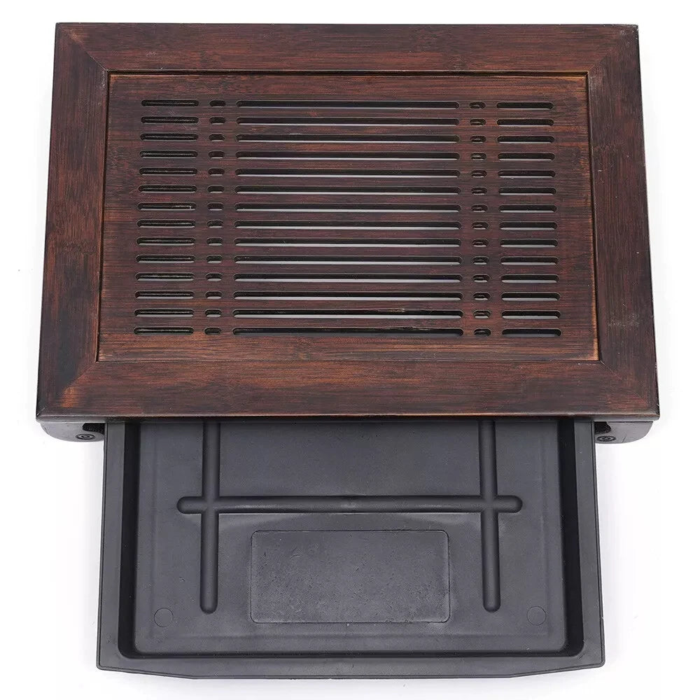 Bamboo Wood Tea Tray with Drainage - Water Storage Tea Board