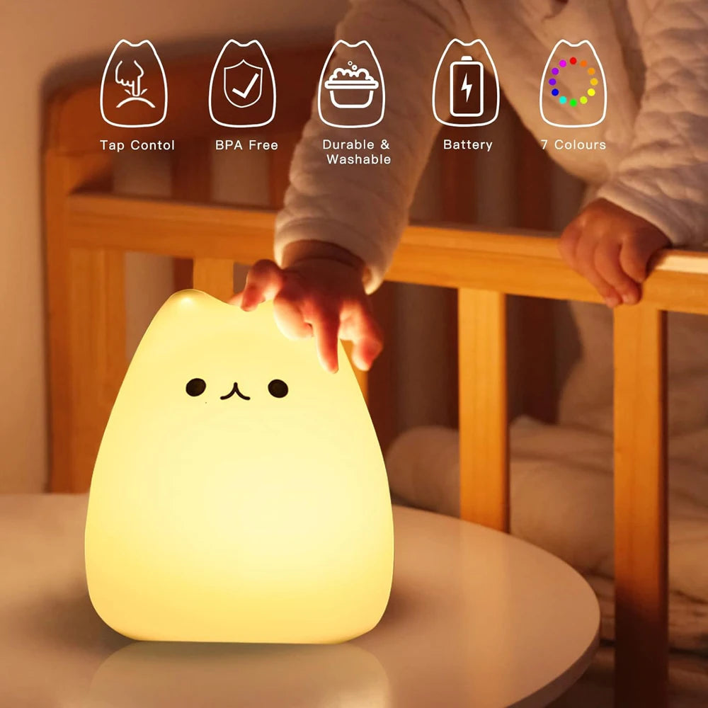 GlowCat Silicone Night Light
