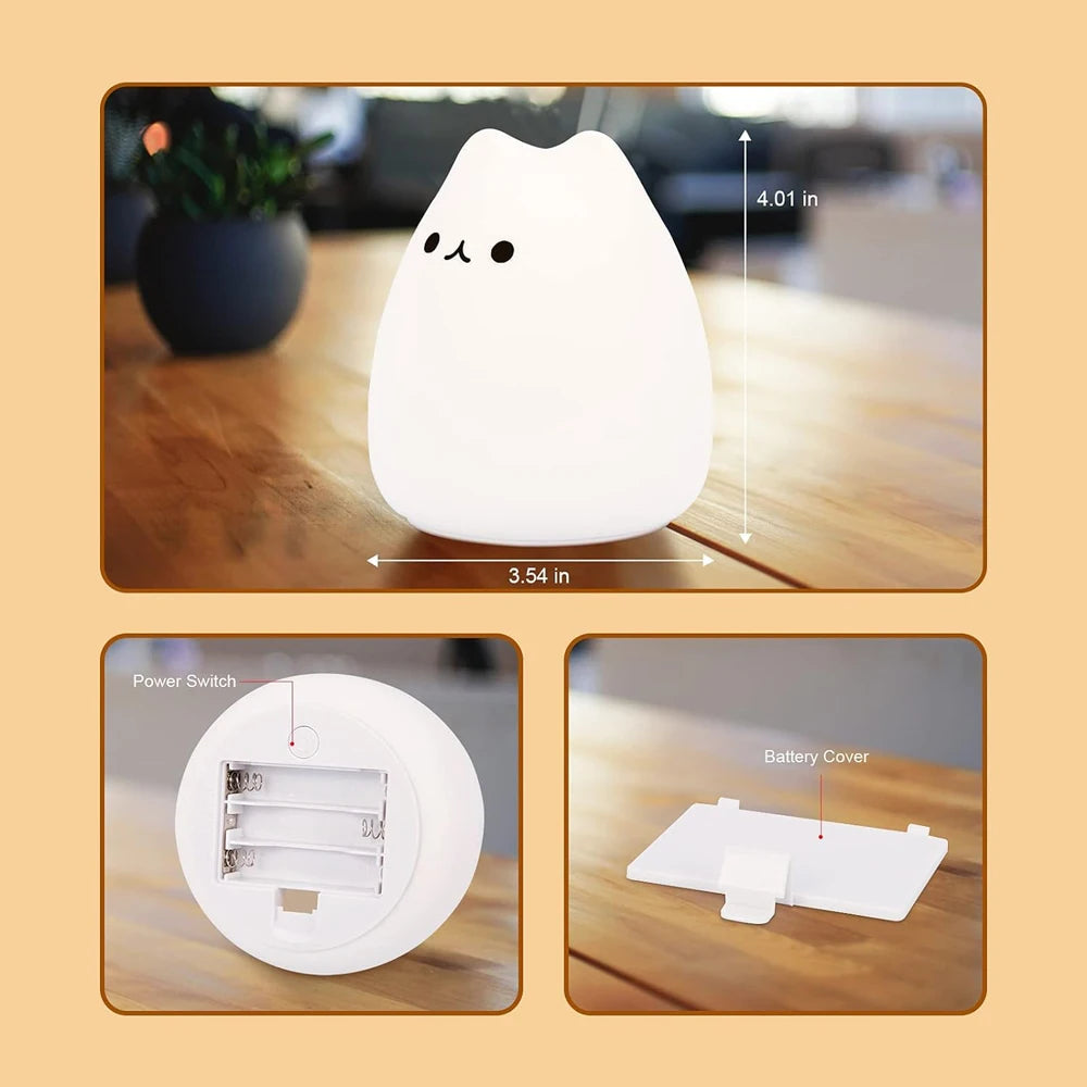 GlowCat Silicone Night Light