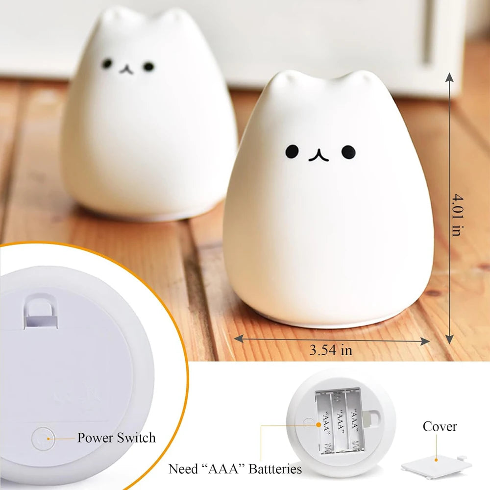 GlowCat Silicone Night Light