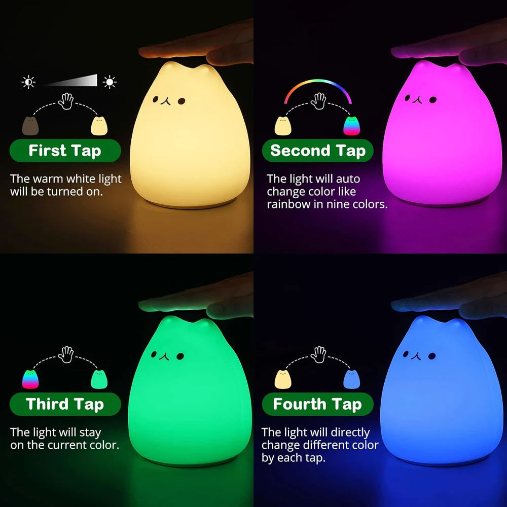 GlowCat Silicone Night Light