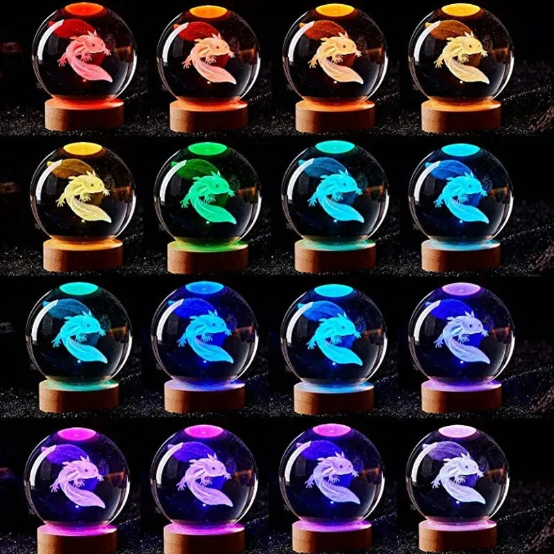 Axolotl Dream Crystal Lamp